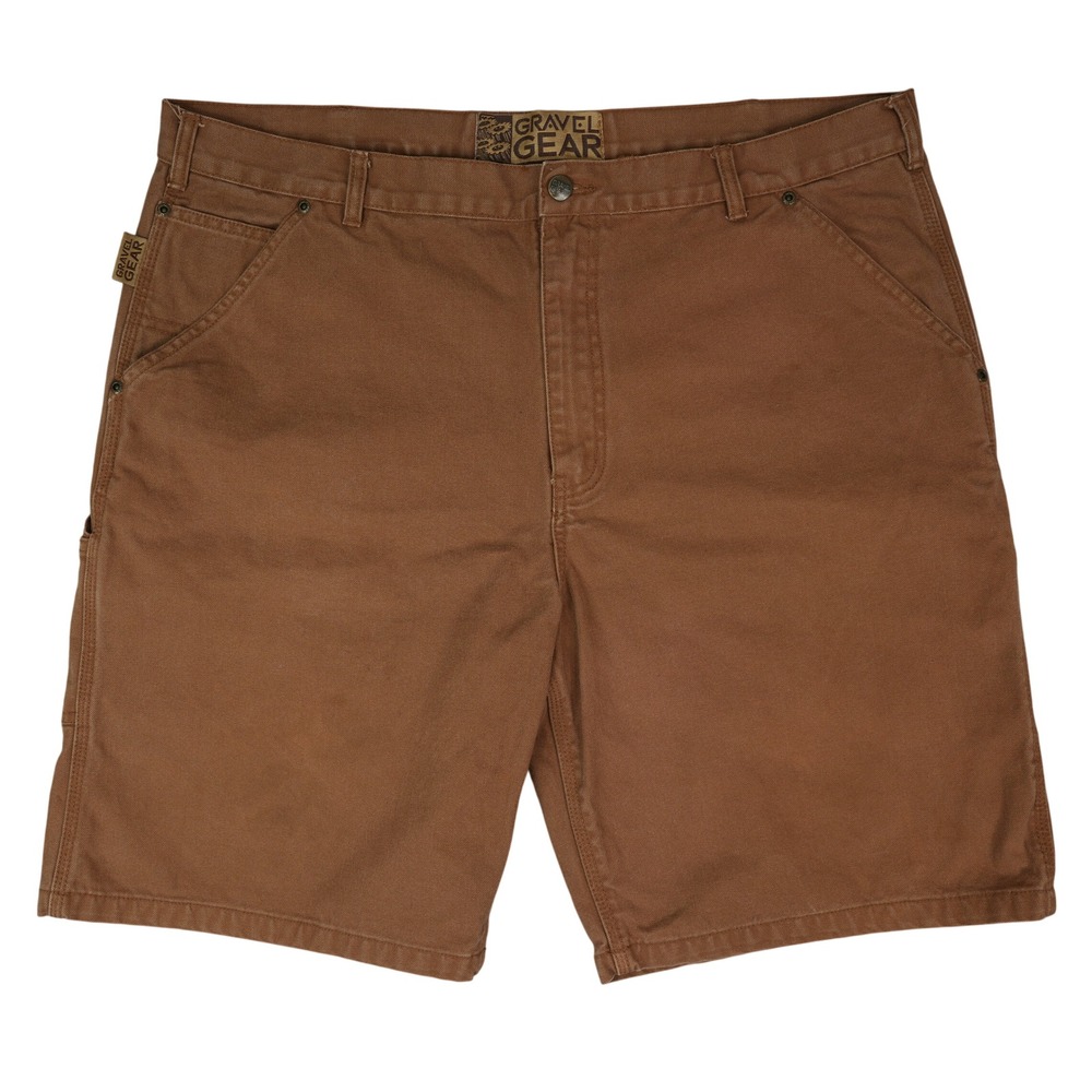 Gravel Gear Carpenter Shorts Men 40x10 Brown Relaxed Fit Canvas Workwear Utility